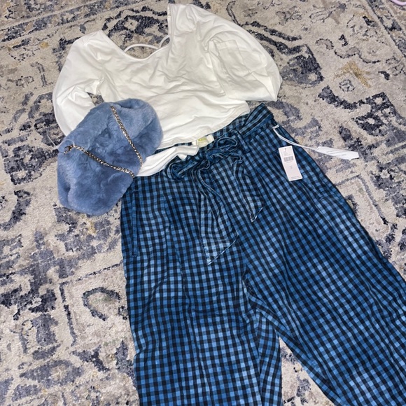 MAEVE CHECKERED WASHED PANTS - Picture 1 of 7